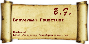 Braverman Fausztusz névjegykártya